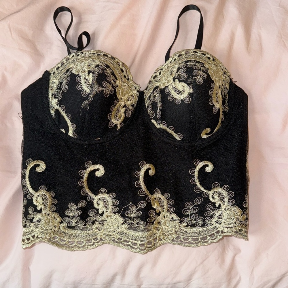 Sexy black and gold corset
